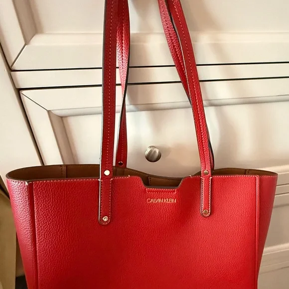 Calvin Klein Red and Tan Tote - Picture 10 of 10